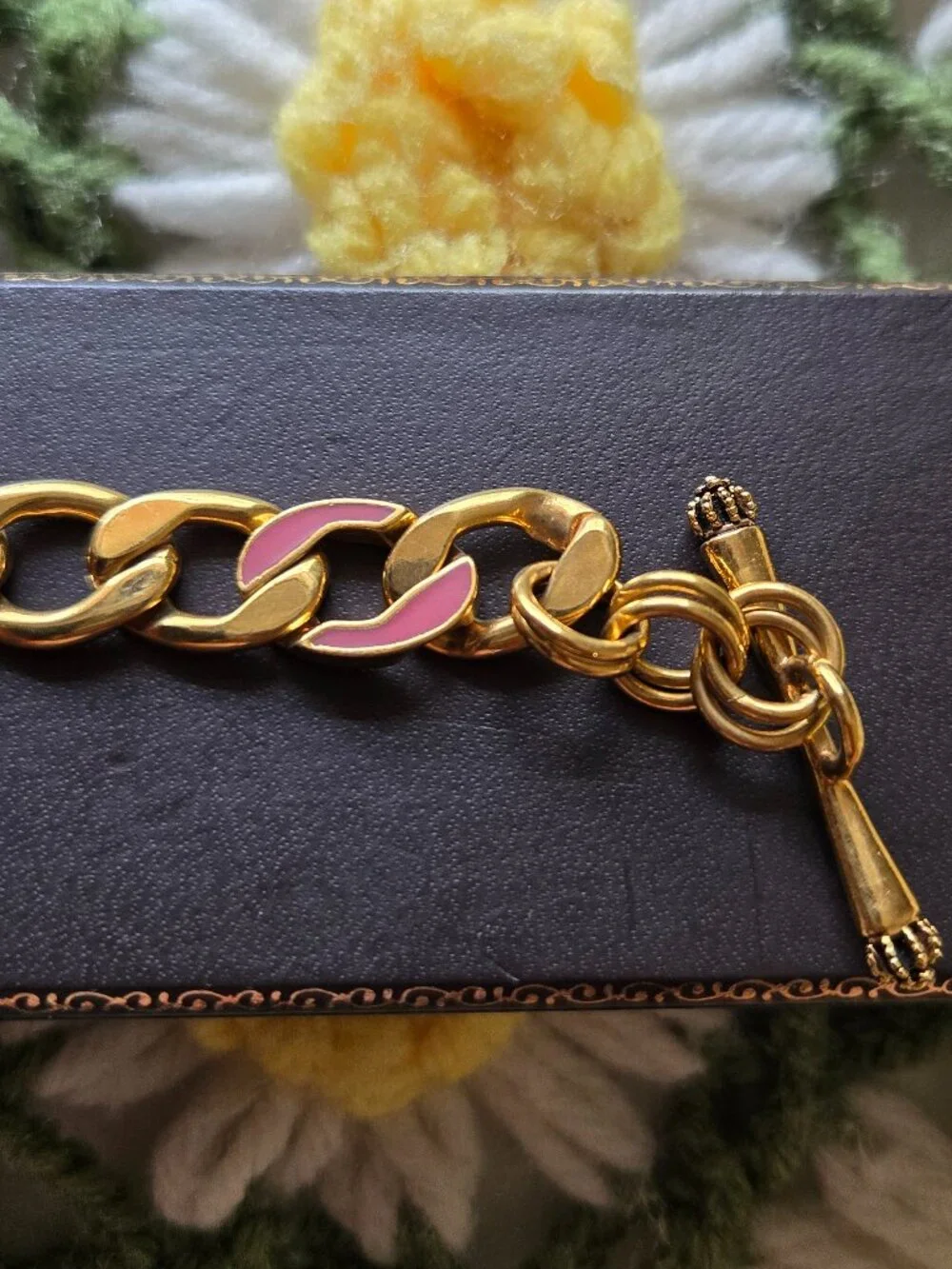 Juicy Couture 'Choose Juicy' Enamel Heart Gold Bracelet